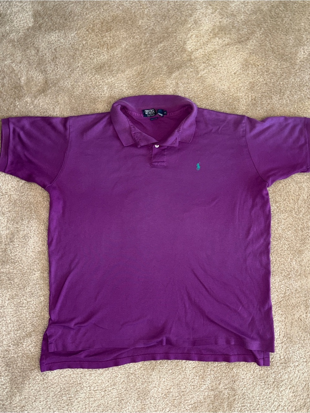 VTG Polo Ralph Lauren Purple Pique Polo Shirt XXL Made in USA